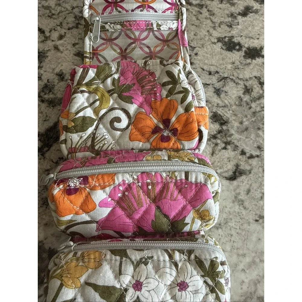 Vera Bradley Tea Garden Cosmetic Bag Quilted Floral Travel Makeup Case Organizer